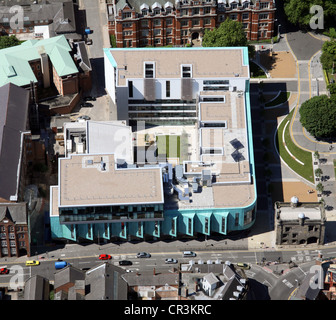 Luftaufnahme des DMU-tempo Gebäude in Montfort University, Leicester, Großbritannien Stockfoto