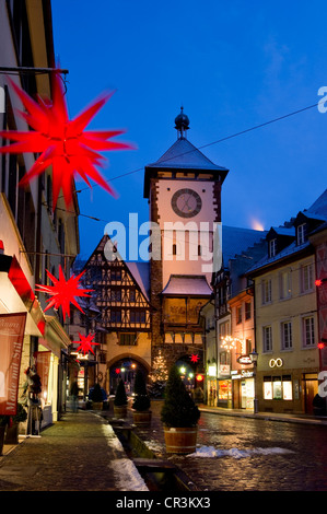 Weihnachtszeit in der alten Stadt, Freiburg Im Breisgau, Baden-Württemberg, Deutschland, Europa Stockfoto
