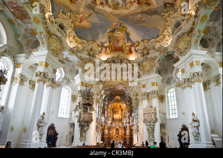 Innenansicht, Wieskirche, Wies Kirche, Allgäu, Bayern, Deutschland, Europa Stockfoto