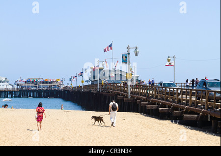 Schauplatz Stearns Wharf und Beach in Kalifornien "Santa Barbara" Stockfoto