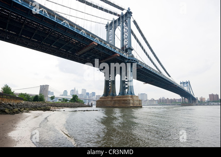 Manhattan Bridge, Brooklyn Heights, New York, USA Stockfoto