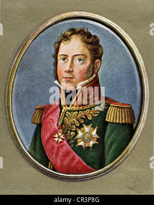 Ney, Michel, 10.1.609 - 7.12.1815, französischer Marschall, Porträt, Miniaturgemälde, Oval, Stockfoto