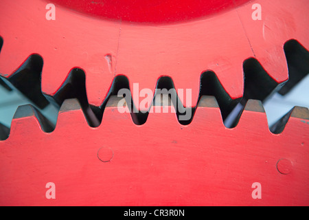 Detailansicht der riesige Zahnräder von der Zug-Motor Stockfoto