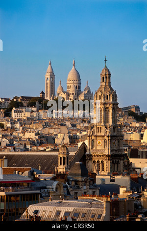 Frankreich, Paris, Montmartre-Viertel, Basilique du Sacré-Coeur (die Basilika Sacré-Coeur) und der Sainte Trinite (Heilige Stockfoto