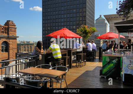 Platzieren Sie Kanada Quebec Provinz Montreal Vieux Montreal Old Montreal Viertel Vieux-Port alten Hafen Caféterrasse des Hotel De la Stockfoto