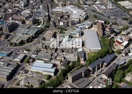 Luftaufnahme von Huddersfield University, Queensgate Campus-Website Stockfoto