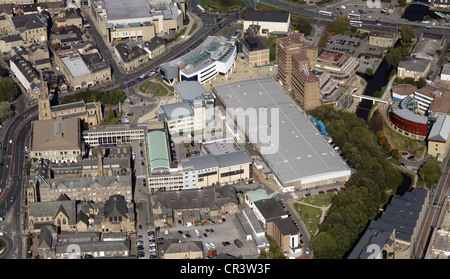 Luftaufnahme von Huddersfield University, Queensgate Campus-Website Stockfoto