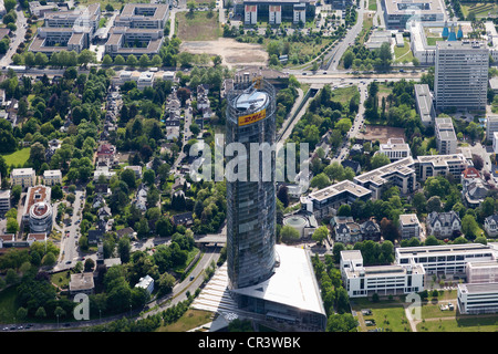 Luftaufnahme, Bonn, mit Blick auf Post-Tower, Rheinland, Nordrhein-Westfalen, Deutschland, Europa Stockfoto