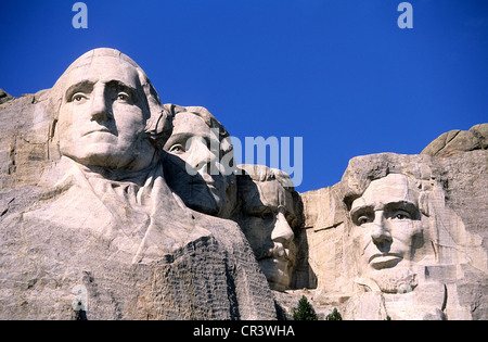 USA, South Dakota, die vier Präsidenten in die Felsen von Mount Rushmore gehauen Stockfoto