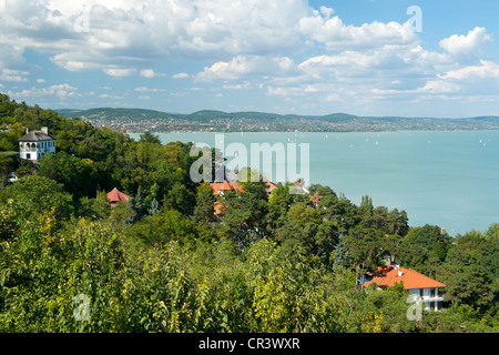 Blick über den Balaton von Tihany in Ungarn. Stockfoto