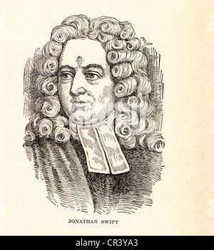 Vintage Gravur von Jonathan Swift, 1667-1745, irische Satiriker und Schriftsteller. Stockfoto