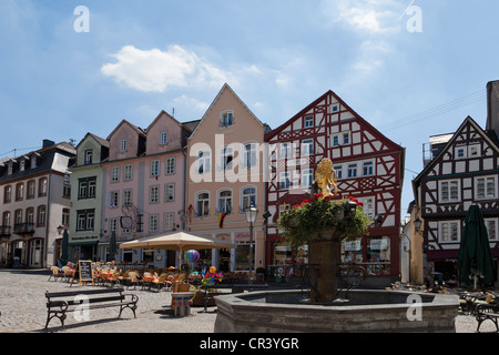 Marktplatz von Hachenburg, Westerwald, Rheinland-Pfalz, Deutschland, Europa Stockfoto