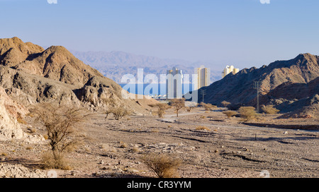 Ein Wadi in das Naturschutzgebiet "Masiv Eilat" am Stadtrand von Eilat, Southern District, Israel Stockfoto