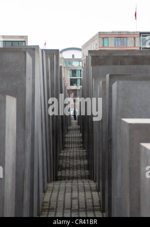 Das Denkmal für die Mörderin der Juden, vom Architekten Peter Eisenman von 2.711 konkrete Stele, im Zentrum von Berlin Stockfoto