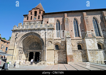 Abbaye Saint-Pierre de Moissac Abteikirche, Via Podiensis oder Chemin de St-Jacques oder französischen Pilgerweg des Heiligen Jakobus Stockfoto