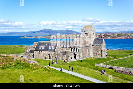 Historic Scotland und Iona Abbey Baile Mor an der Ostküste der Insel Iona aus Mull in West-Schottland Stockfoto