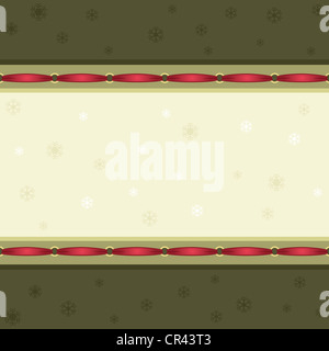 Vintage-Stil Weihnachten Musterdesign mit roten Bändern und Schneeflocken. Stockfoto
