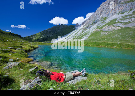 Frankreich, Savoyen, Meribel, Vallon du Fruit (kleines Tal), Lac des Fées, la Vanoise-massiv, Tor des Nationalparks Vanoise Stockfoto