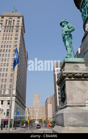 New York in Buffalo, Lafayette Square. Bürgerkrieg-Denkmal, "Soldaten und Matrosen" Stockfoto