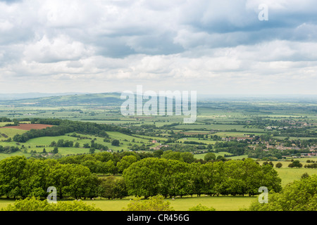 Die Aussicht vom Broadway Tower, Broadway, Cotswolds, England. Stockfoto