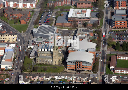 Luftaufnahme der UCLan, der University of Central Lancashire in Preston Stockfoto