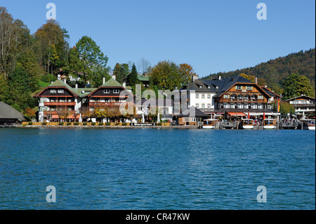 Königsee-Dorf am See Königsee, Berchtesgadener Land, Oberbayern, Deutschland, Europa Stockfoto