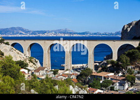 Kulturhauptstadt Europas 2013, Le Rove Côte Bleue (blaue Küste), Calanque De La Vesse, Marseille, Bouches-du-Rhône, Frankreich Stockfoto