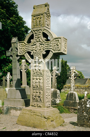 Irisches Kreuz, Monasterboice, County Louth, Republik Irland, Europa Stockfoto