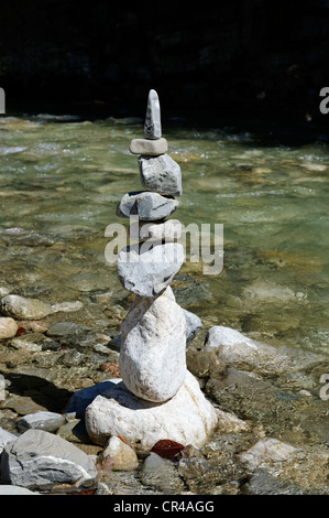 Cairn auf Halblech in der Nähe von Buching, Trauchgauer Bergen, Ost-Allgäu, Schwaben, Bayern, Deutschland, Europa Stockfoto