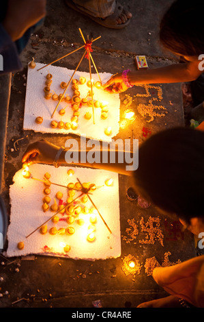 Indien, Rajasthan State, Udaipur, Naoghat (Nao Ghat), Kartik Purnima, hinduistische Feier des November-Vollmond Stockfoto