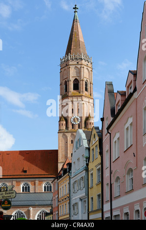 Pfarrei Kirche von St. Jodok, Landshut, senken Sie Bayern, Bayern, Deutschland, Europa Stockfoto