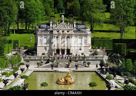 Schloss Linderhof Schloss, Graswangtal, Oberbayern, Deutschland, Europa Stockfoto