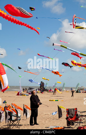 Drachen im International Kite Festival in Ostende, West-Flandern, Belgien, Europa Stockfoto