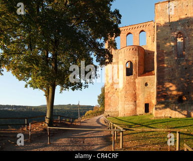 Ruinen der romanischen Basilika des Klosters Limburg eine der Haardt, einem ehemaligen Benediktiner-Abtei, Bad Dürkheim Stockfoto