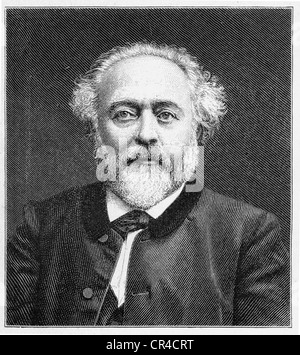 Berthold Auerbach, Moses Baruch Auerbacher, (1812-1882), Schriftsteller, Stahlstich, vor 1880 geboren Stockfoto