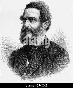 Anton Alexander Graf von Auersperg (1806-1876), Pseudonym: Anastasius Gruen, Schriftsteller, Stahlstich, vor 1880 Stockfoto