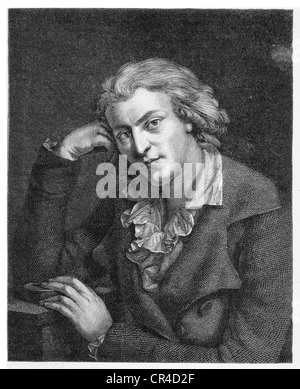 Friedrich Schiller (1759-1805), Dichter, Stahlstich, vor 1880 Stockfoto