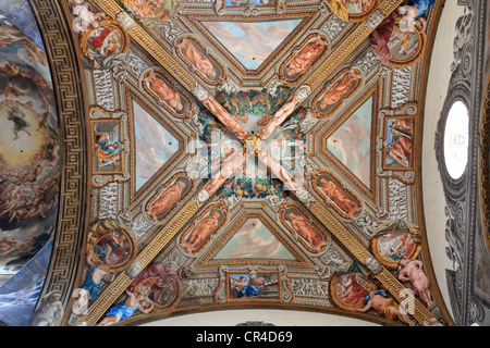 Decke mit Fresken, Duomo di Parma oder Parma Kathedrale, Piazza Duomo, Parma, Emilia-Romagna, Italien, Europa Stockfoto