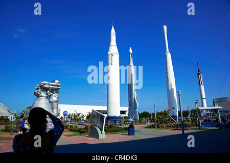 USA, Florida, Cape Canaveral, Kennedy Space Center, Rocket Garden Stockfoto