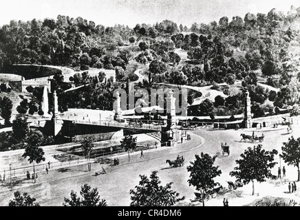 Luitpoldbruecke Luitpold Brücke über die Isar von Max von Sievert, gebaut 1896, Bayern München Stockfoto