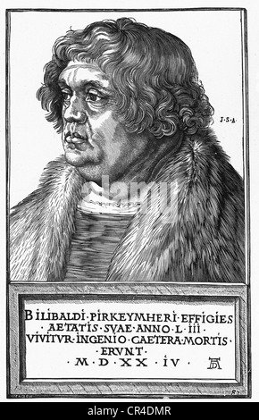 Willibald Pirkheimer (1470-1530) Humanist, nach einem Kupferstich von Albrecht Duerer Stockfoto