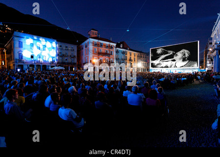 Locarno International Film Festival, jährliche Veranstaltung, in der Piazza Grande, Locarno, Kanton Tessin, Schweiz, Europa Stockfoto