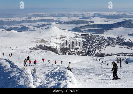 Super Besse Skigebiet, Parc Naturel Regional des Vulkane d ' Auvergne, regionaler Natur Park der Vulkane d ' Auvergne, Monts Dore Stockfoto