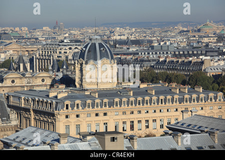 Frankreich, Paris, Ile De La Cite, wunderschöne Aussicht auf das Handelsgericht und die Opera Garnier auf der rechten Seite von Notre-Dame de Paris Stockfoto