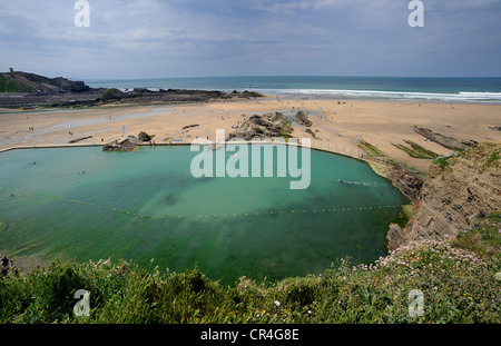 Meerwasser Swimmingpool auf Bude Beach Stockfoto