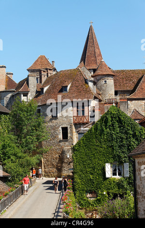 Carennac, gekennzeichnet Les Plus Beaux Dörfer de France, The Most schöne Dörfer von Frankreich, Dordogne-Tal, Haut Quercy, Menge Stockfoto