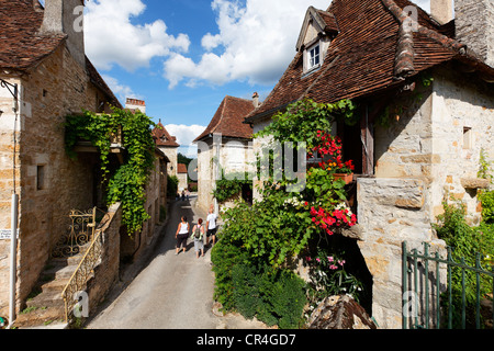 Carennac, gekennzeichnet Les Plus Beaux Dörfer de France, The Most schöne Dörfer von Frankreich, Dordogne-Tal, Haut Quercy, Menge Stockfoto