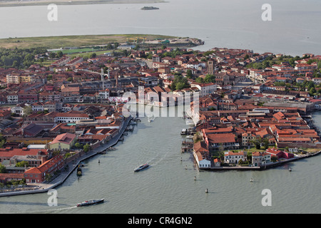 Insel Murano, Luftaufnahme, UNESCO-Weltkulturerbe, Venedig, Venetien, Italien, Europa Stockfoto