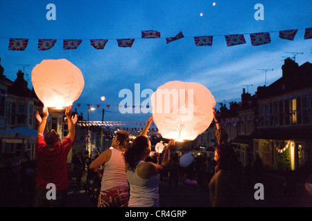 Queens Jubilee Lampions Stockfoto