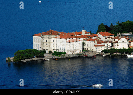 Italien, Lago Maggiore, Borroman Inseln von Campino über Baveno, Isola Bella gesehen Stockfoto